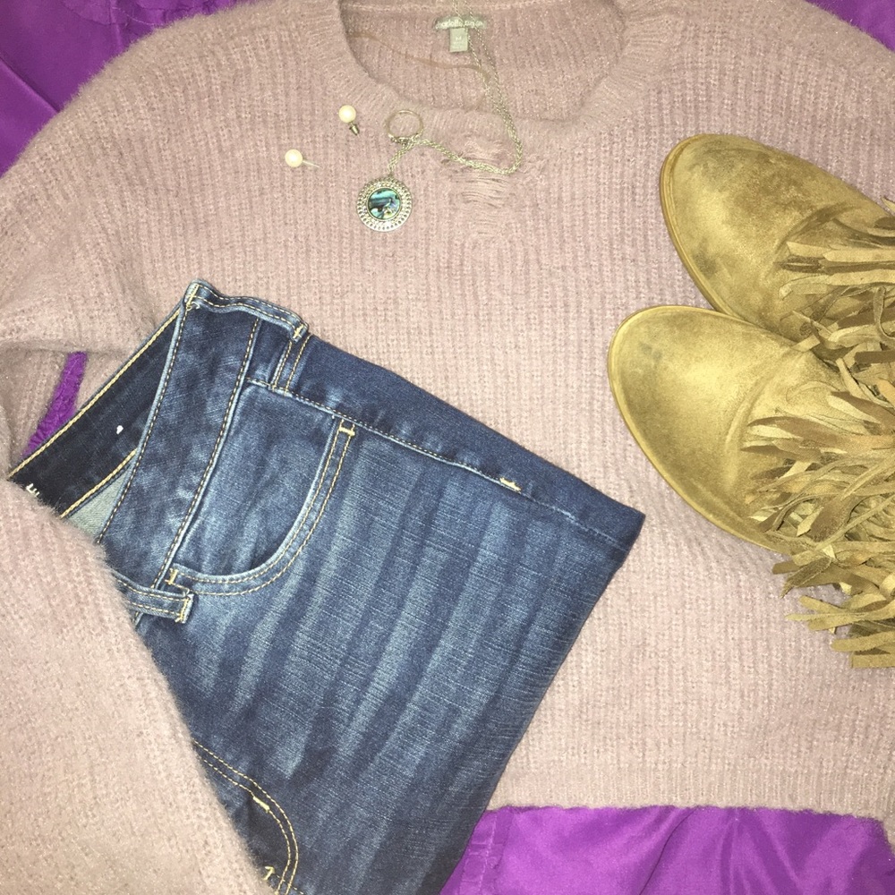 Charlotte Russe Lavender Wool Crop Top Sweater
